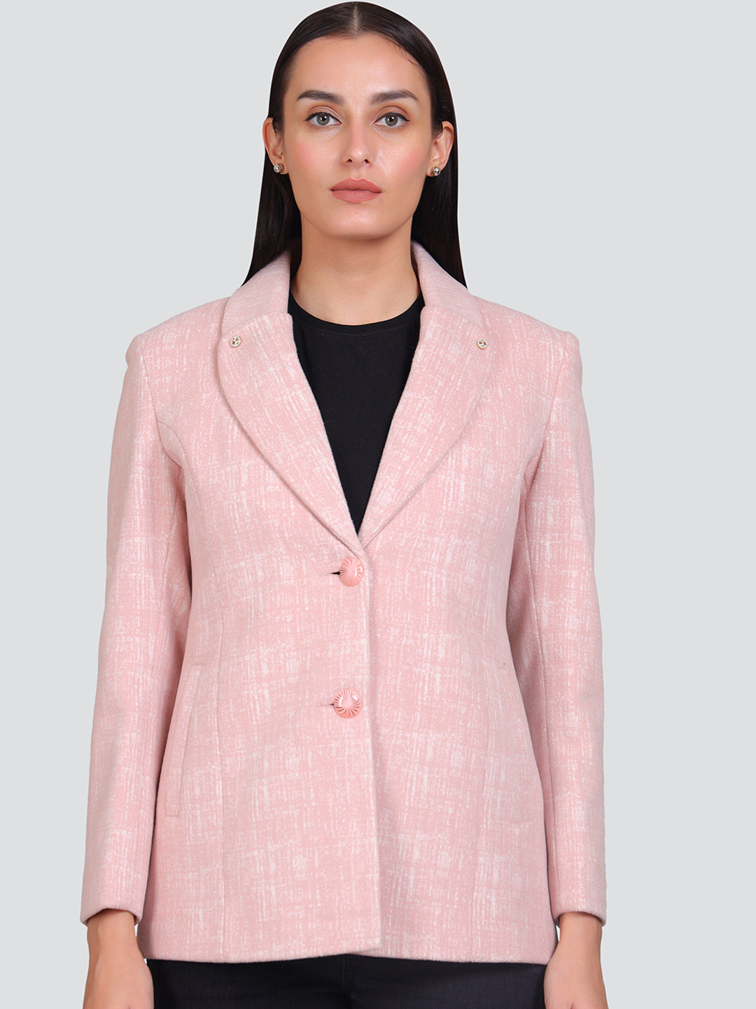 

YOUNG CLUB CLASSIC Long Sleeves Over Coat, Pink