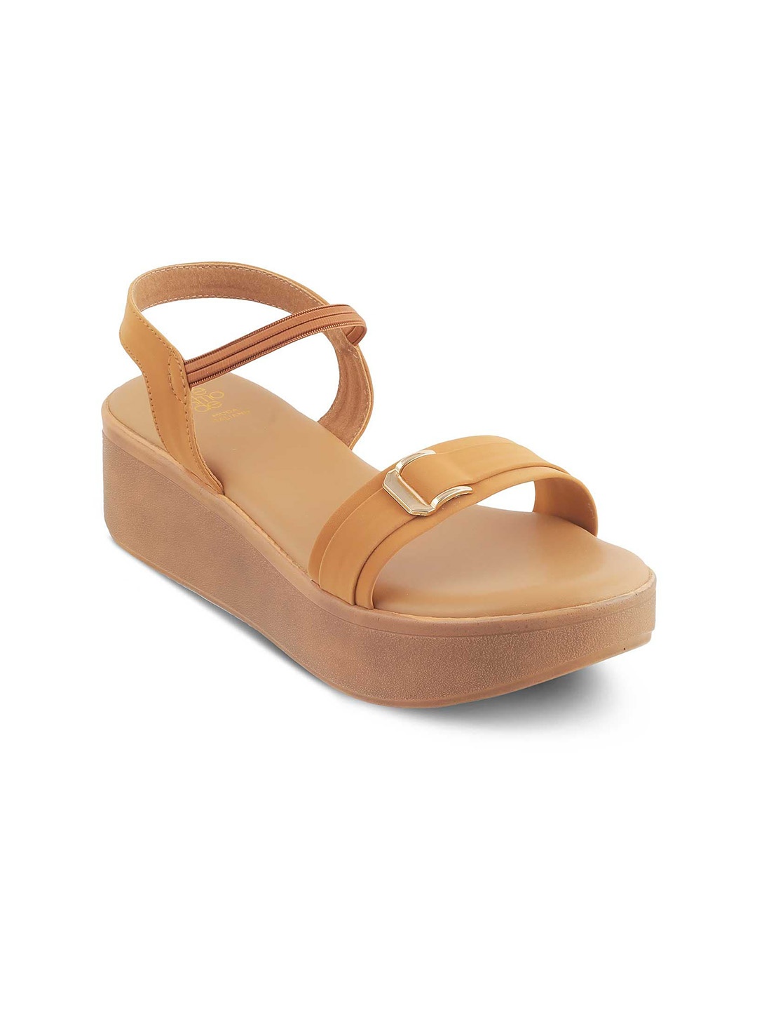 

Tresmode Buckle Embellished Wedge Heels, Beige