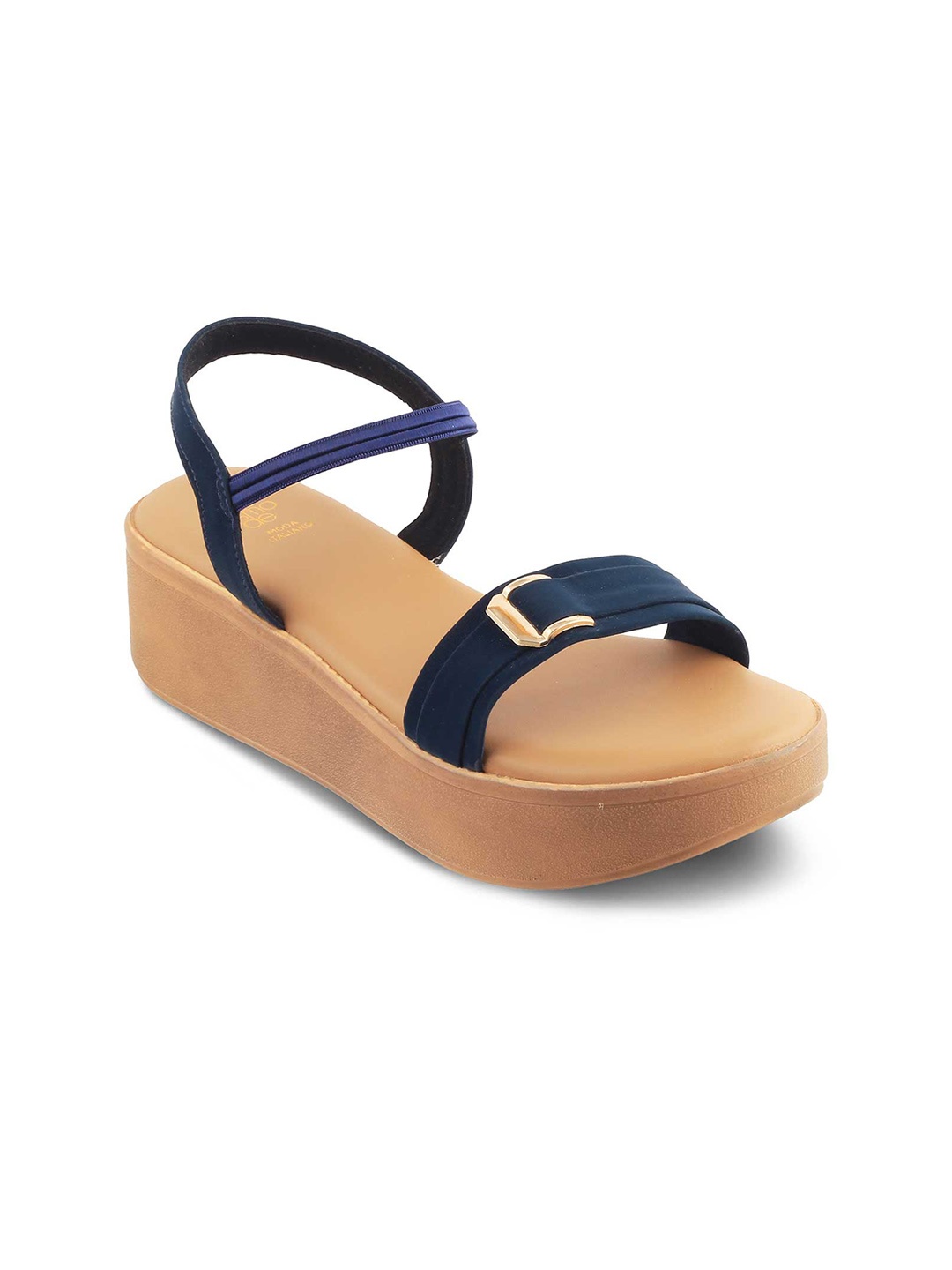 

Tresmode Buckle Detail Open Toe Flatform Heels, Blue
