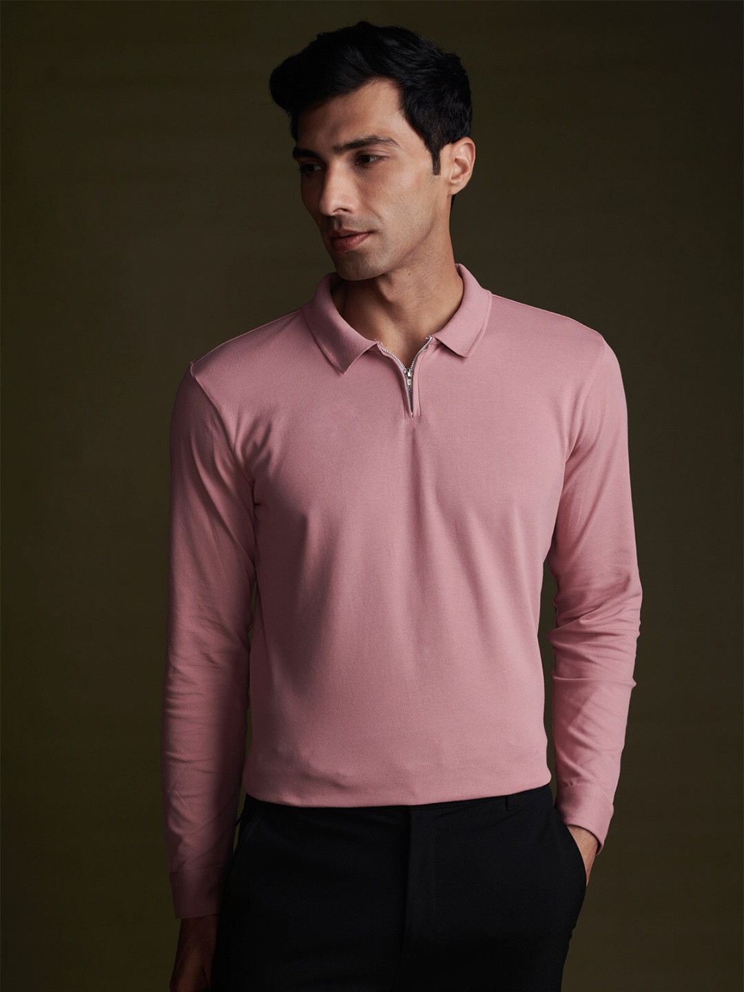 

Beyours Polo Collar Casual T-shirt, Rose