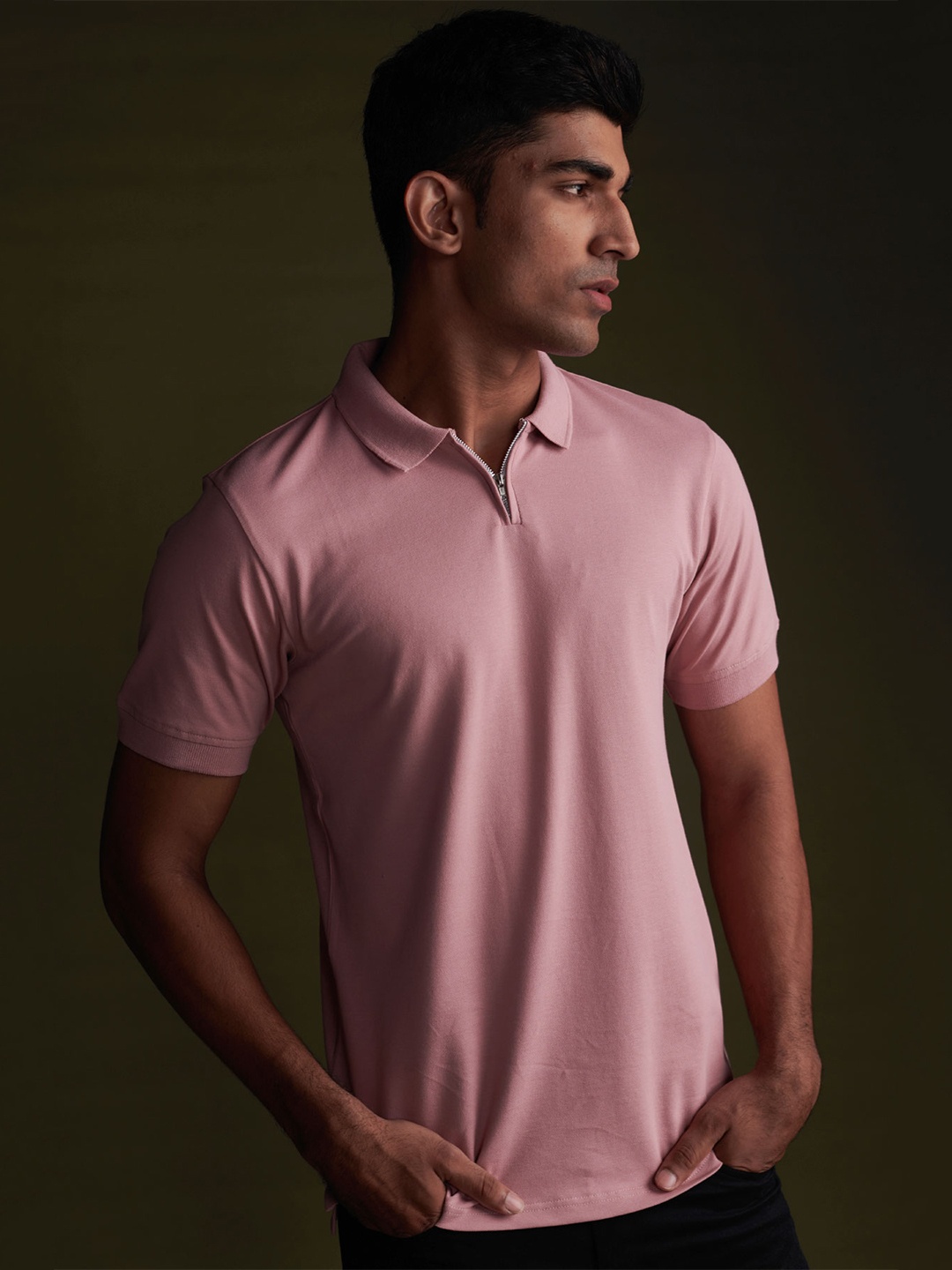 

Beyours Polo Collar T-shirt, Rose