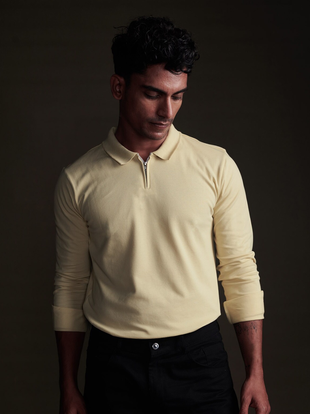 

Beyours Polo Collar Cotton T Shirt, Yellow