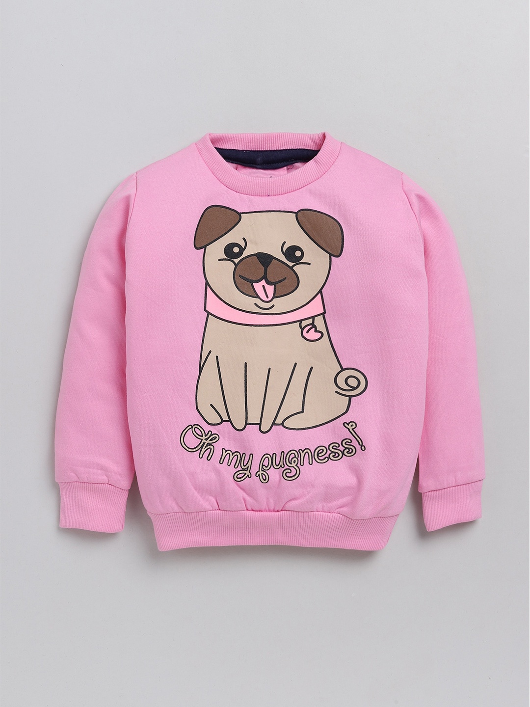 

YK Girls Graphic Printed Cotton Sweatshirt, Pink