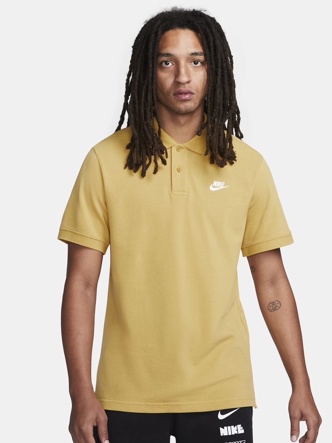 

Nike Sportswear Polo Collar Pure Cotton T-Shirt, Mustard