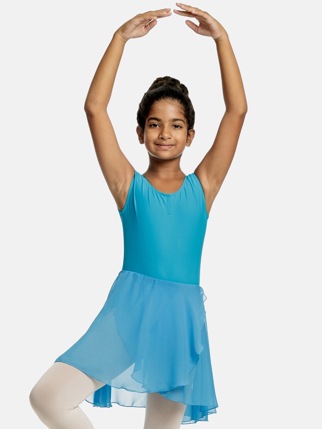 

IKAANYA Girls Ballet Tank Leotard With Skirt, Turquoise blue