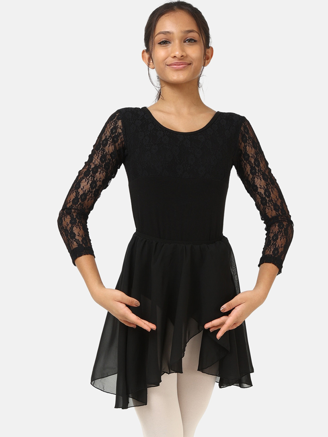 

IKAANYA Girls Ballet Tank Leotard With Skirt, Black