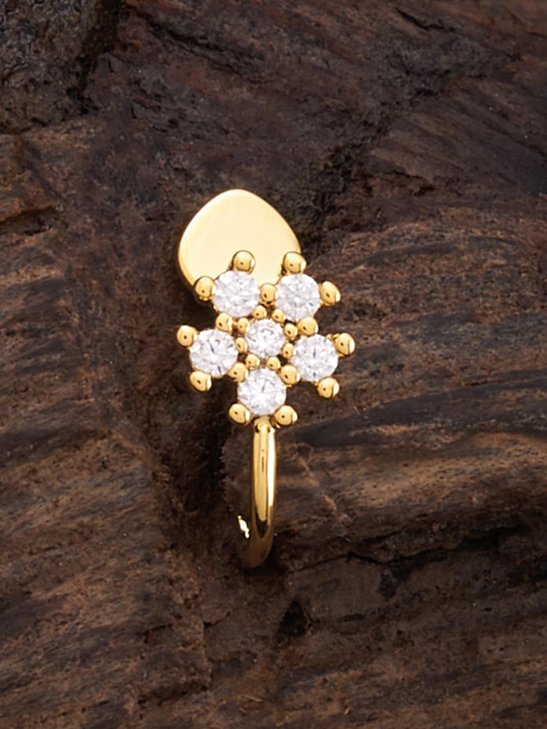 

Kushal's Fashion Jewellery Gold-Plated Cubic Zirconia Studded Nath