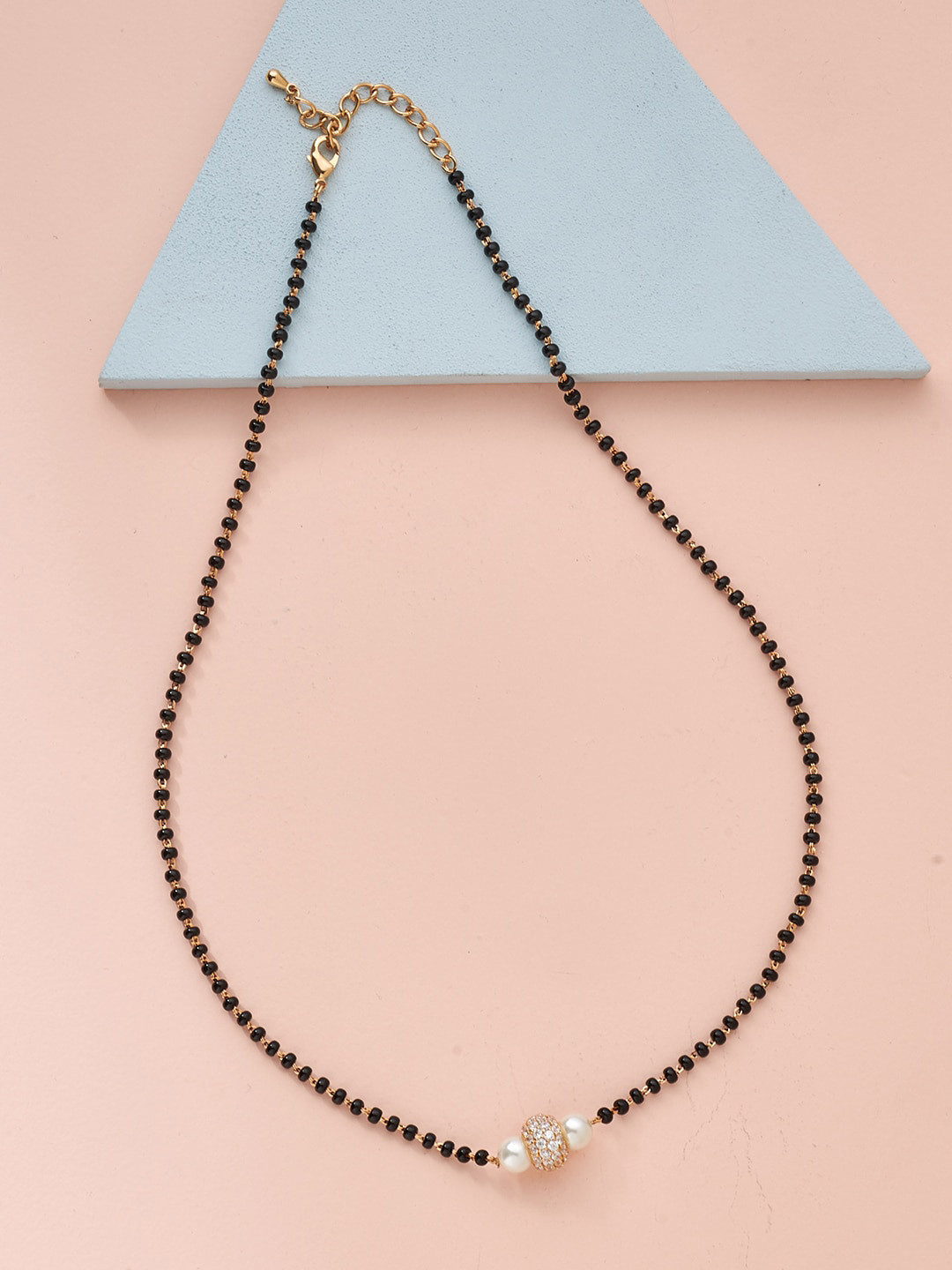 

Kushal's Fashion Jewellery Gold-Plated Zircon-Studded Mangalsutra
