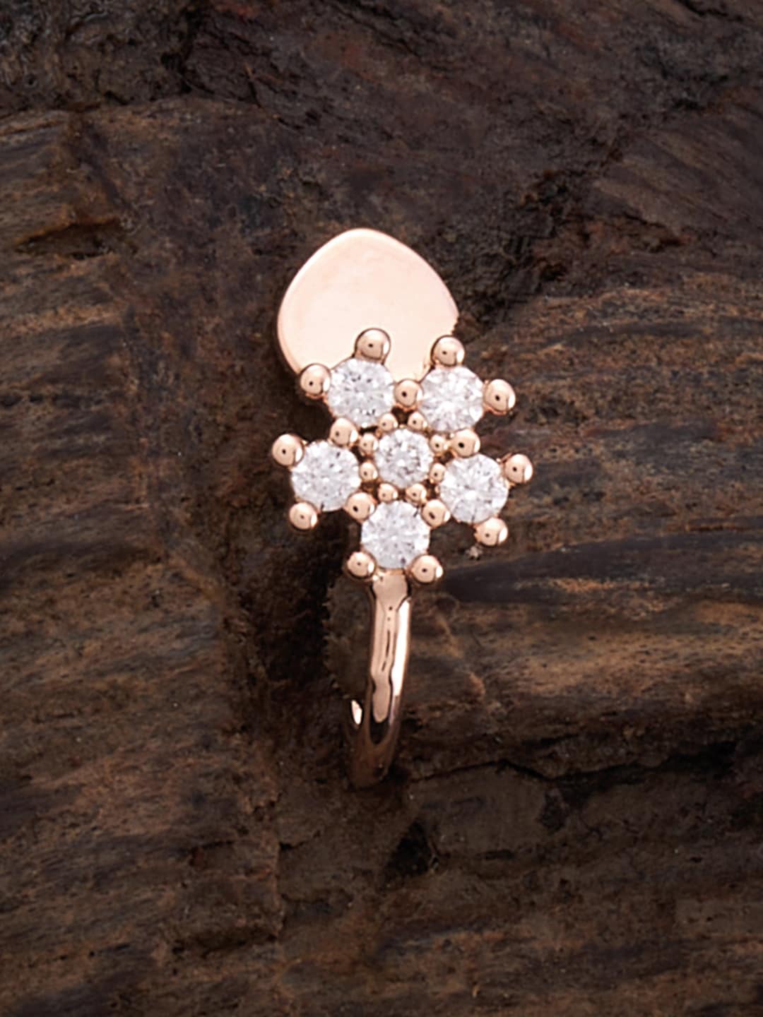 

Kushal's Fashion Jewellery Rose Gold-Plated Zircon-studded Nath