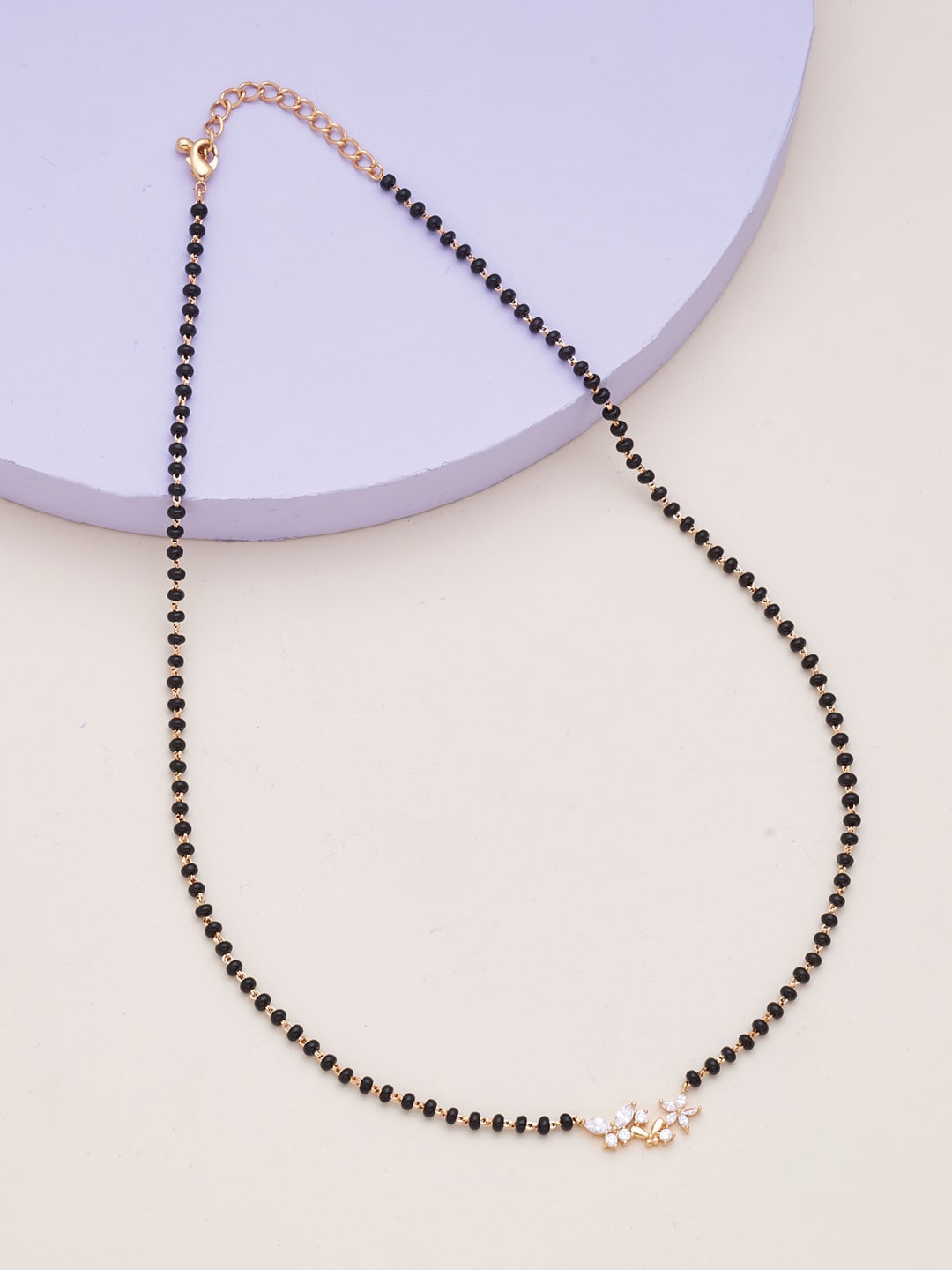 

Kushal's Fashion Jewellery Gold-Plated Zircon-Studded Mangalsutra