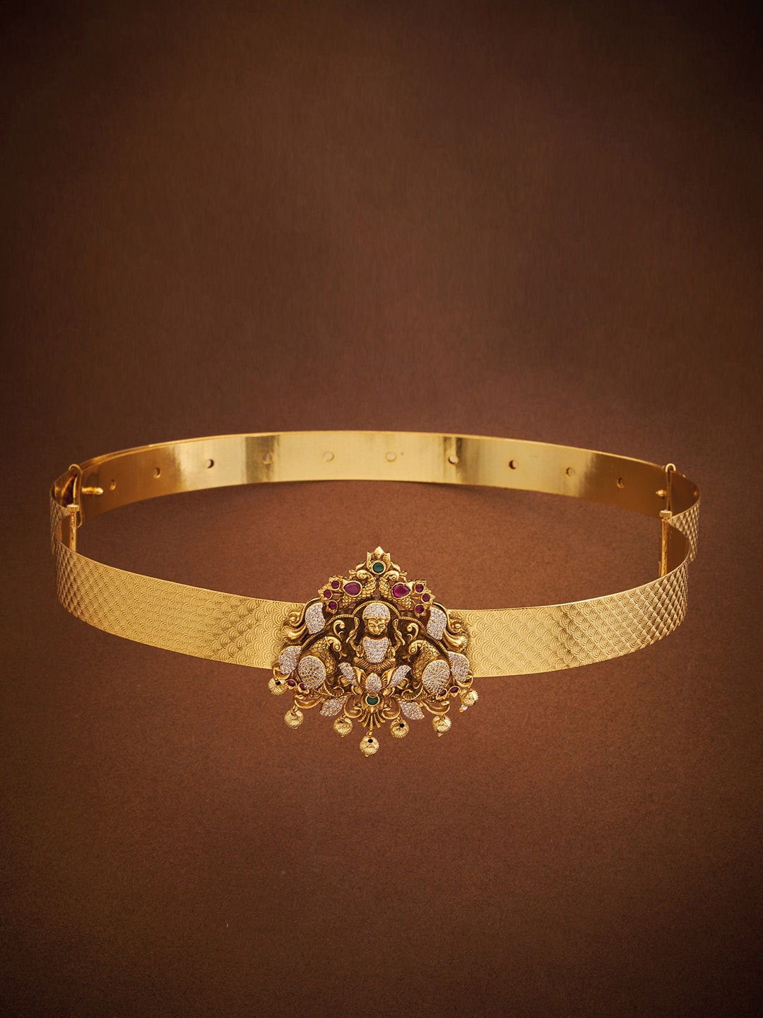 

Kushal's Fashion Jewellery Gold Plated Kamarbandh, Red