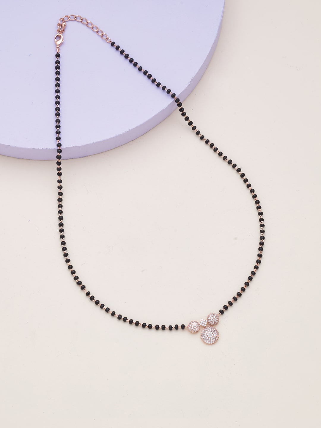 

Kushal's Fashion Jewellery Rose Gold-Plated Zircon-Studded Mangalsutra