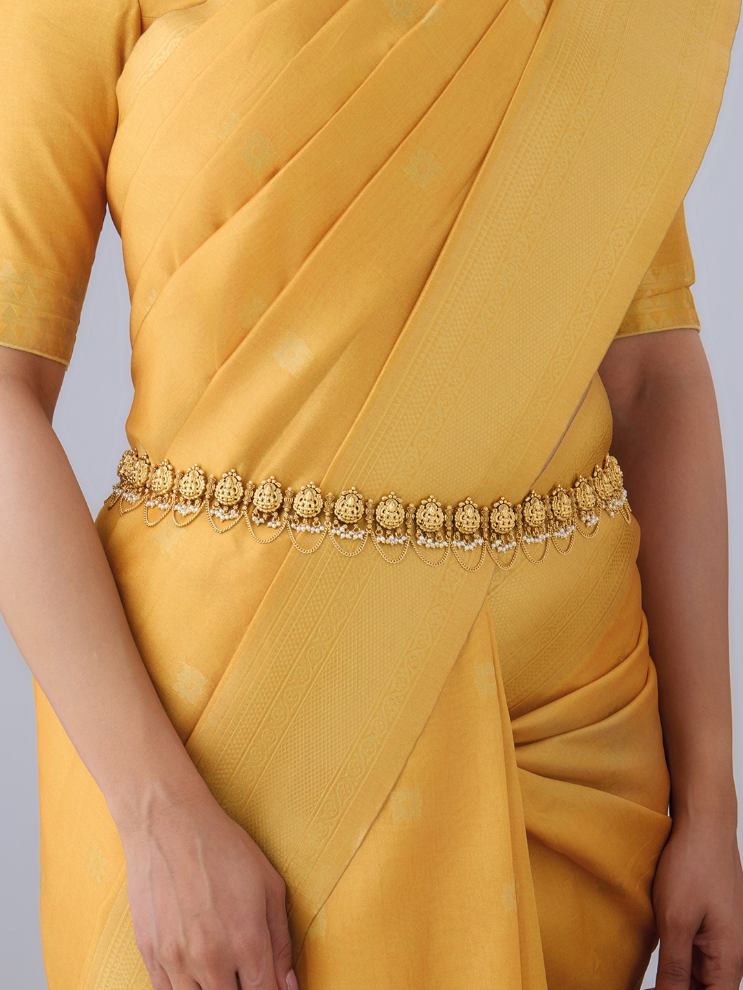 

Kushal's Fashion Jewellery Gold-Plated Antique Kamarbandh