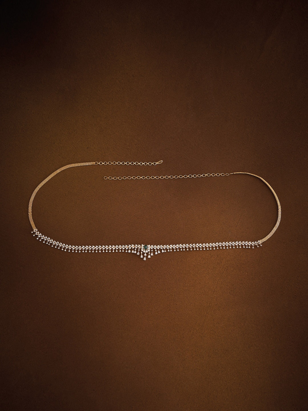 

Kushal's Fashion Jewellery Gold-Plated CZ-Studded Kamarbandh