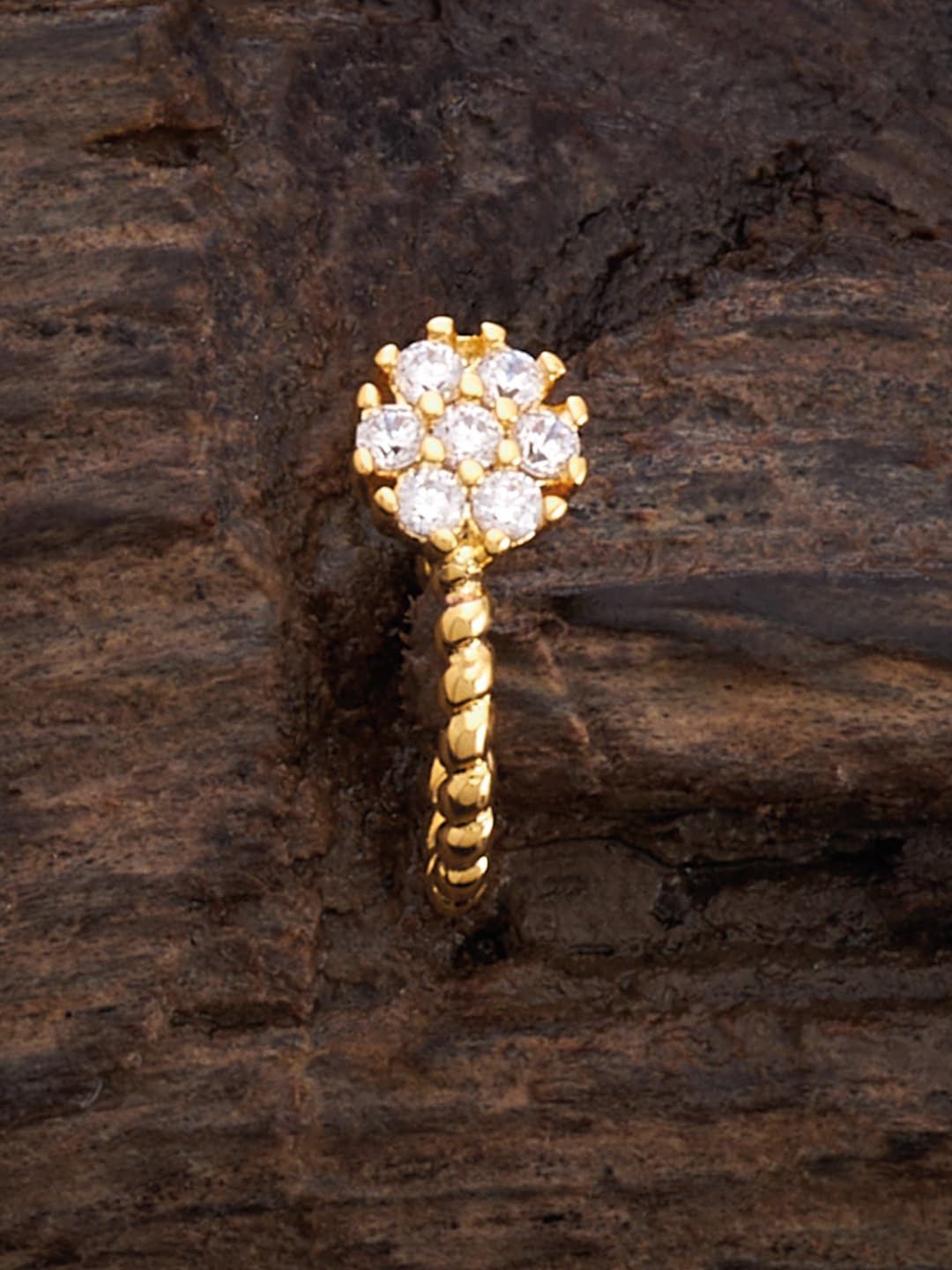 

Kushal's Fashion Jewellery Gold-Plated Zircon-studded Nath