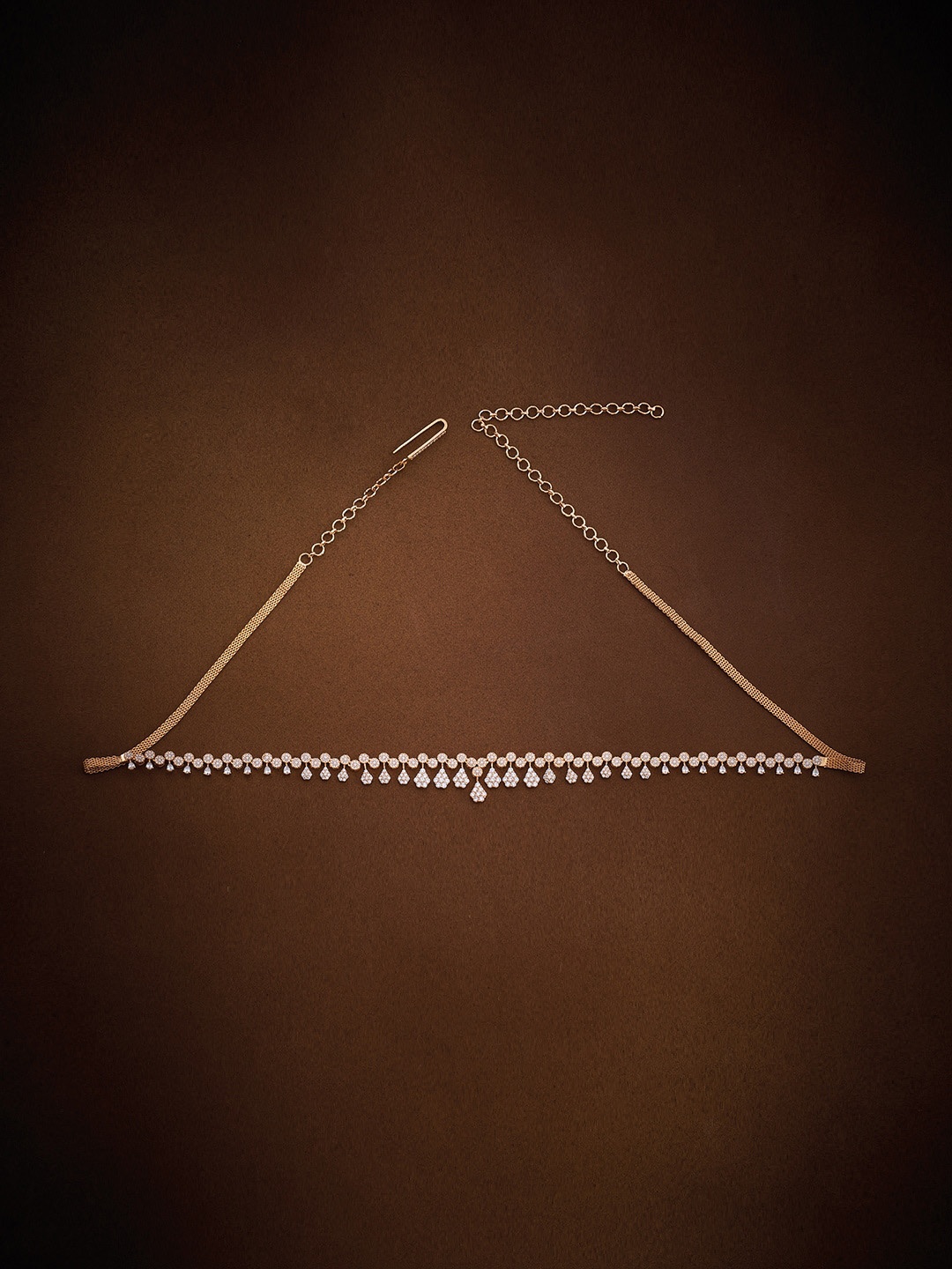 

Kushal's Fashion Jewellery Gold-Plated Cubic Zirconia-Studded Kamarbandh