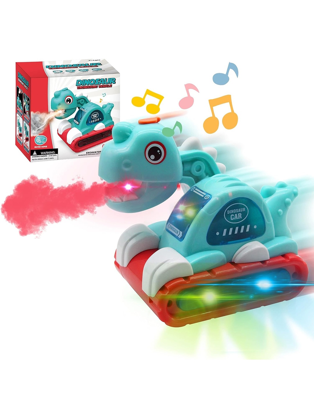 

MUREN Kids Music Flashing Light and Spray Dinosaur Toys, Blue