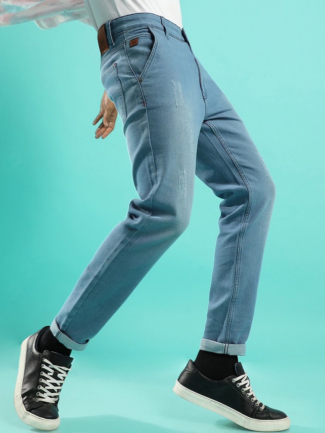 

Campus Sutra Men Smart Distressed Stretchable Jeans, Blue