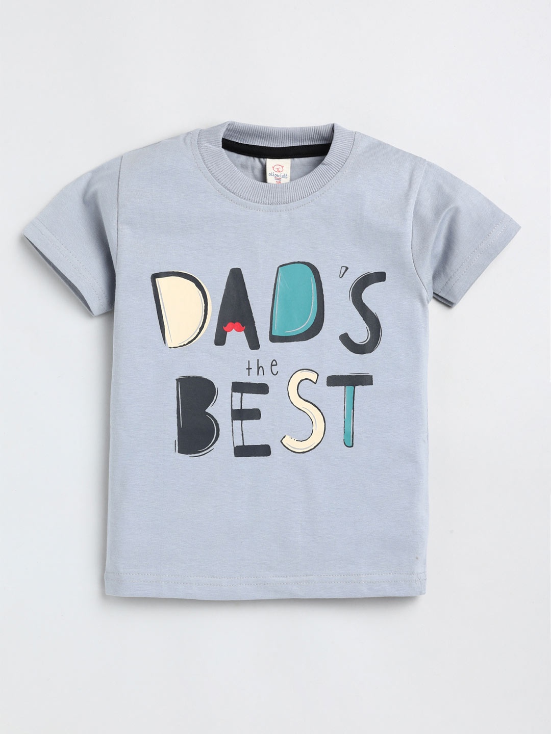

Olio Kids Boys Typography Printed Round Neck Cotton T-shirt, Grey