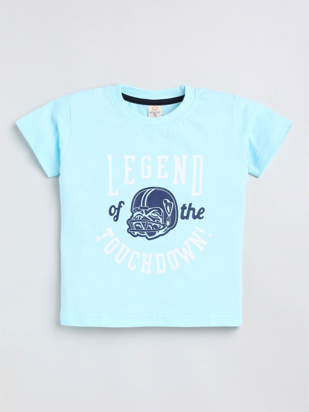 

Olio Kids Boys Typography Printed Round Neck Cotton T-shirt, Blue