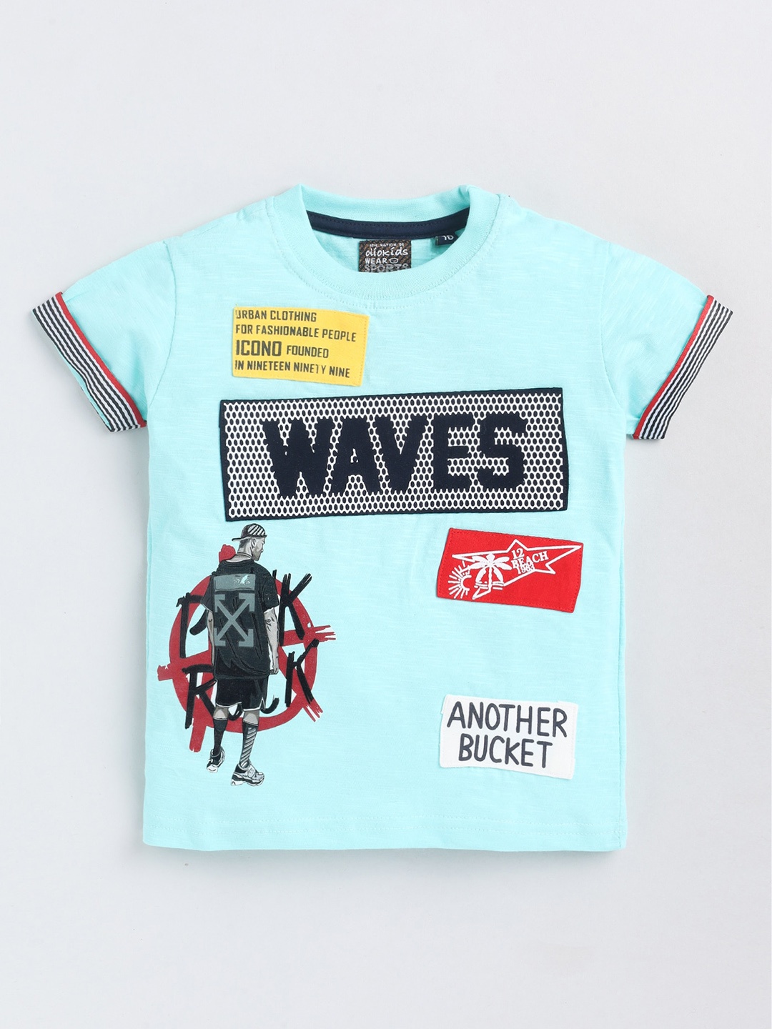 

Olio Kids Boys Typography Printed Cotton T-shirt, Blue