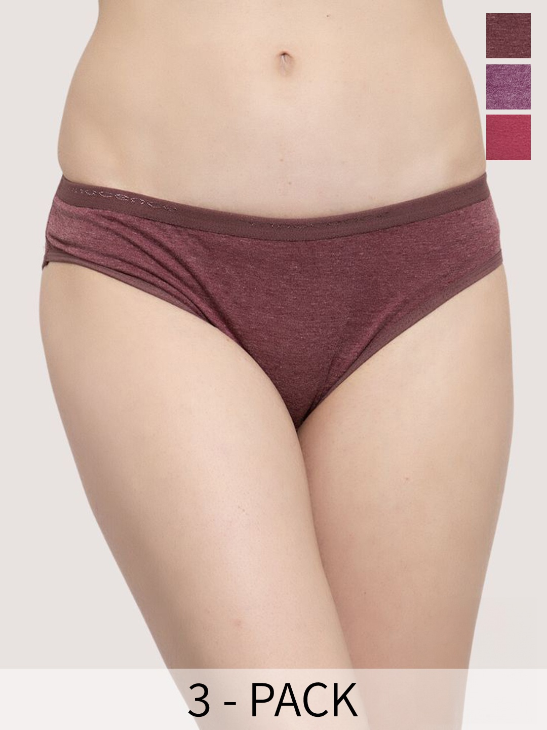 

Innocence Pack Of 3 Mid Rise Hipster Briefs, Maroon