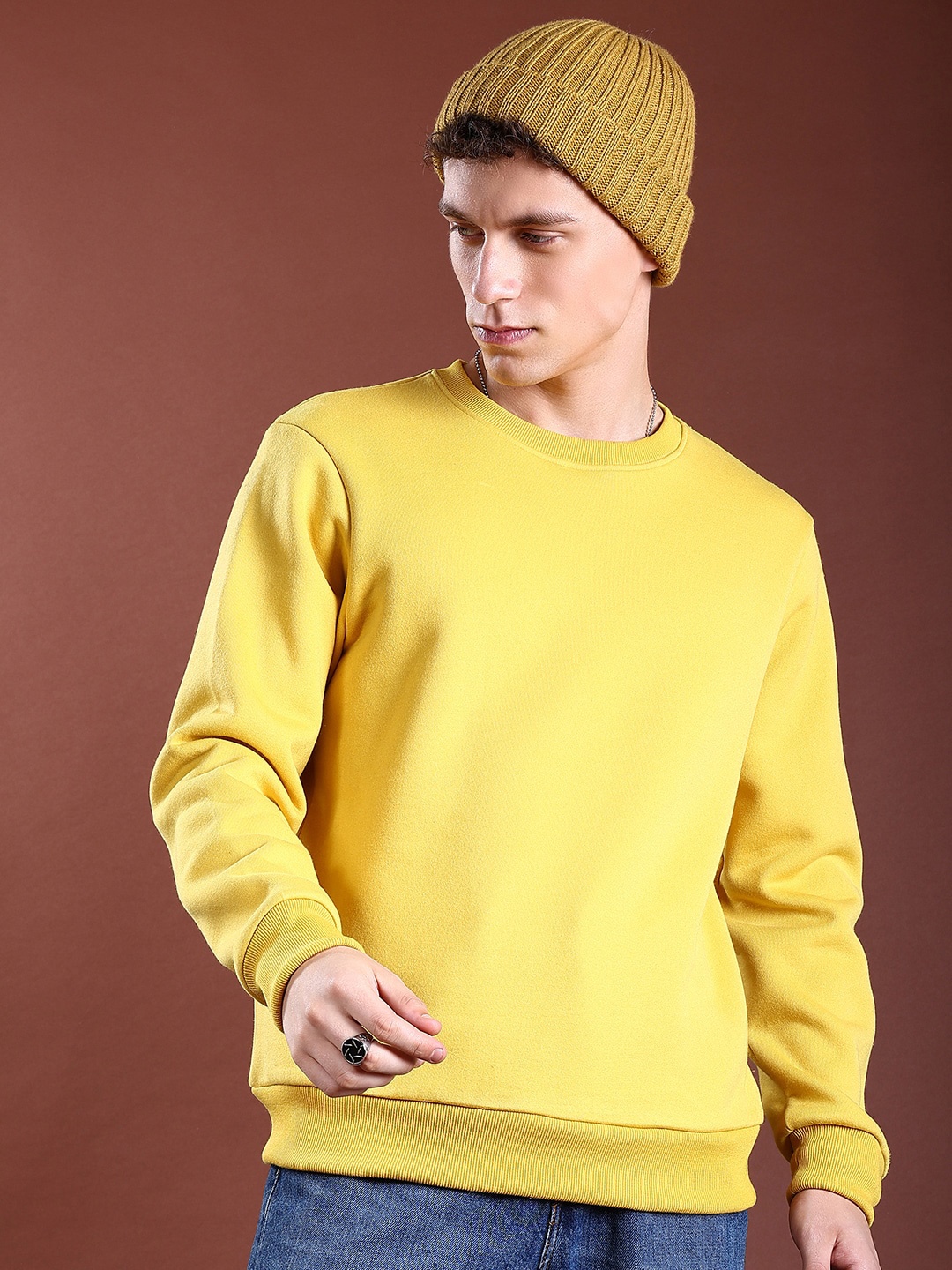 

KETCH Round Neck Long Sleeves Sweatshirt, Yellow