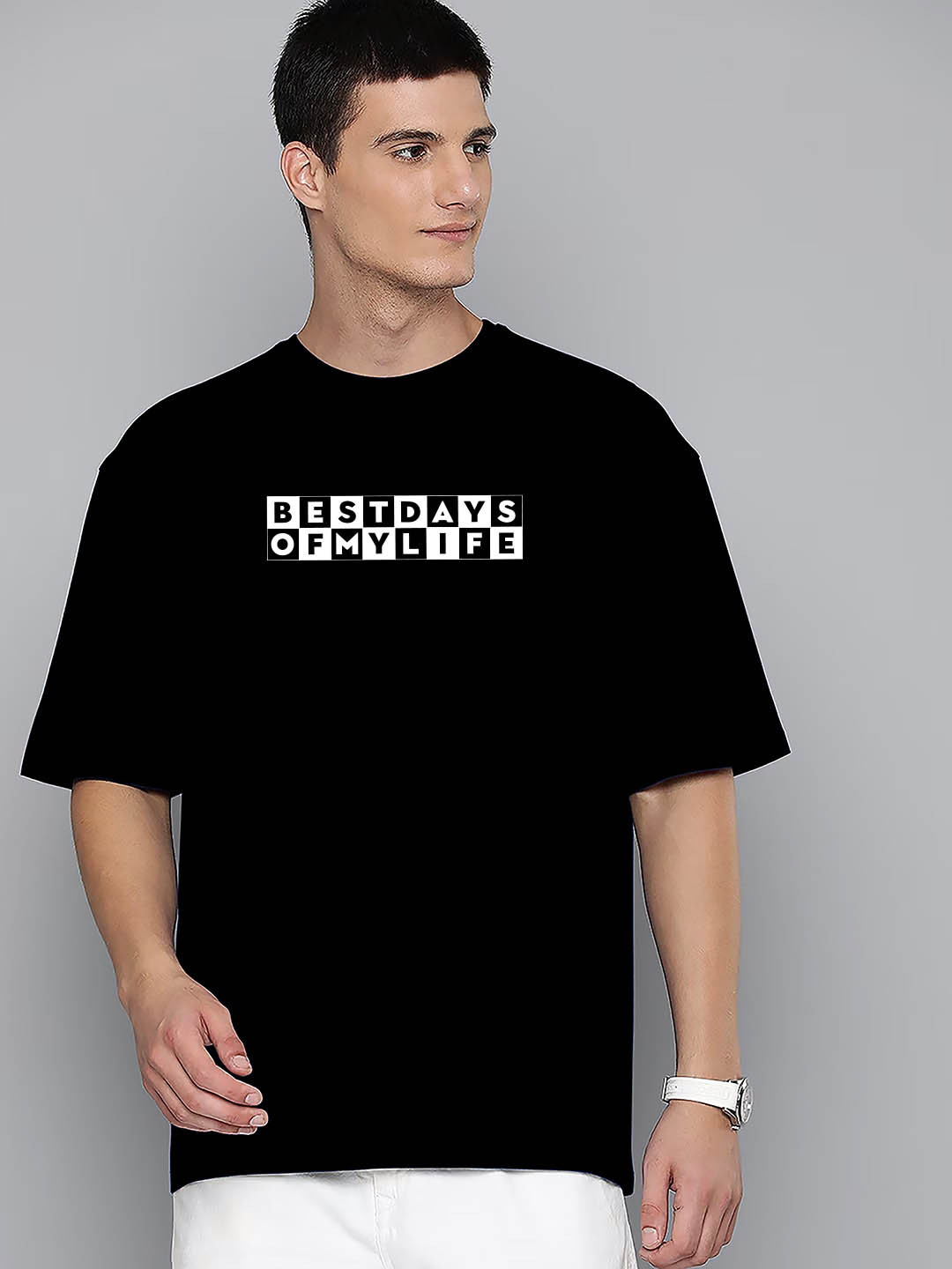 

Harvard Typography Printed Oversized Cotton T-shirt, Black