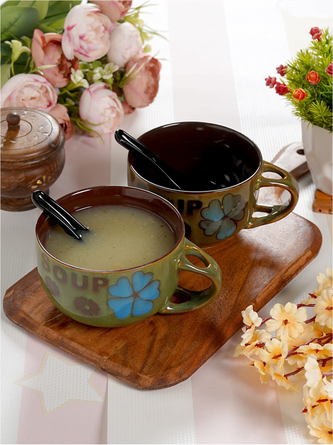 

CDI Green & Blue 2 Pieces Text or Slogans Printed Ceramic Glossy Bowls 300ml each
