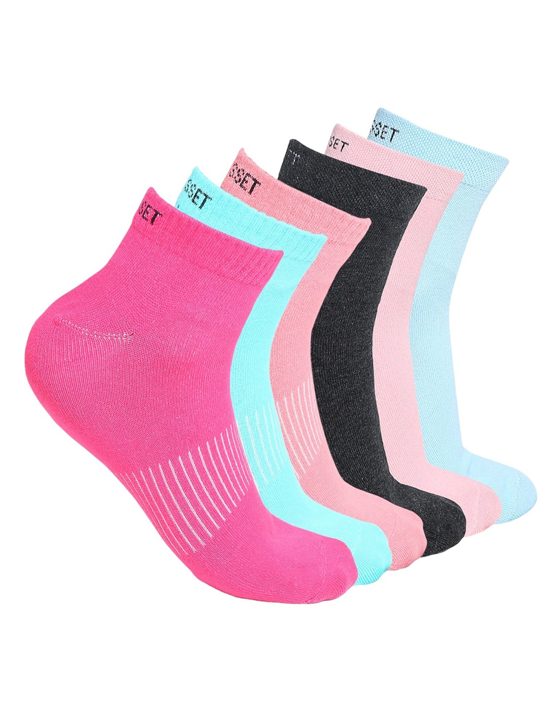 

CRUSSET Women Pack Of 6 Patterned Assorted Above Ankle-Length Socks