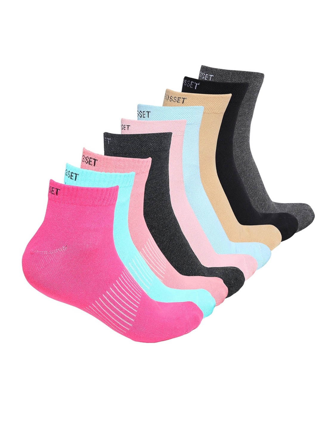 

CRUSSET Women Pack Of 9 Assorted Above Ankle-Length Socks
