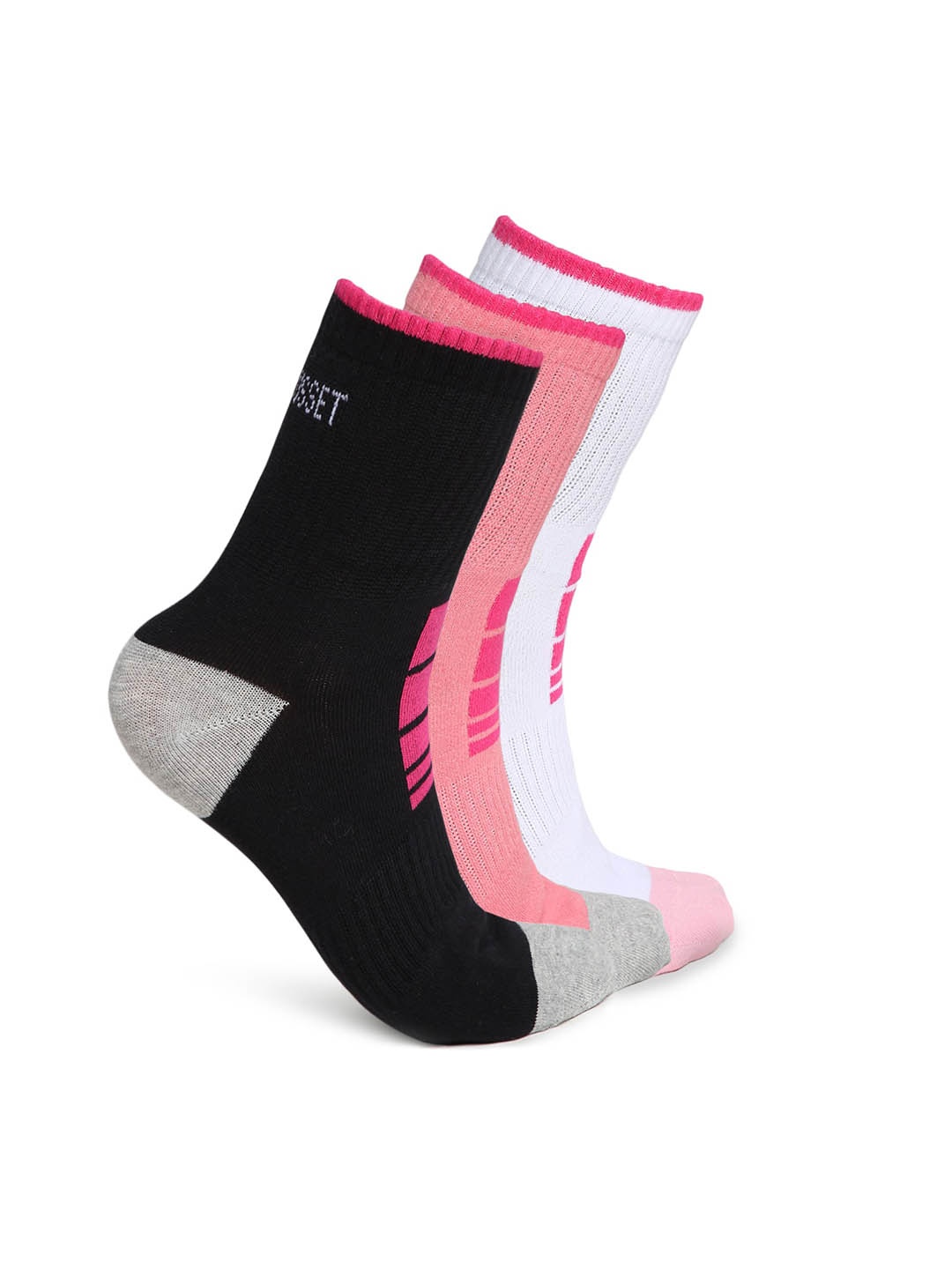

CRUSSET Women Pack Of 3 Assorted Above Ankle-Length Socks