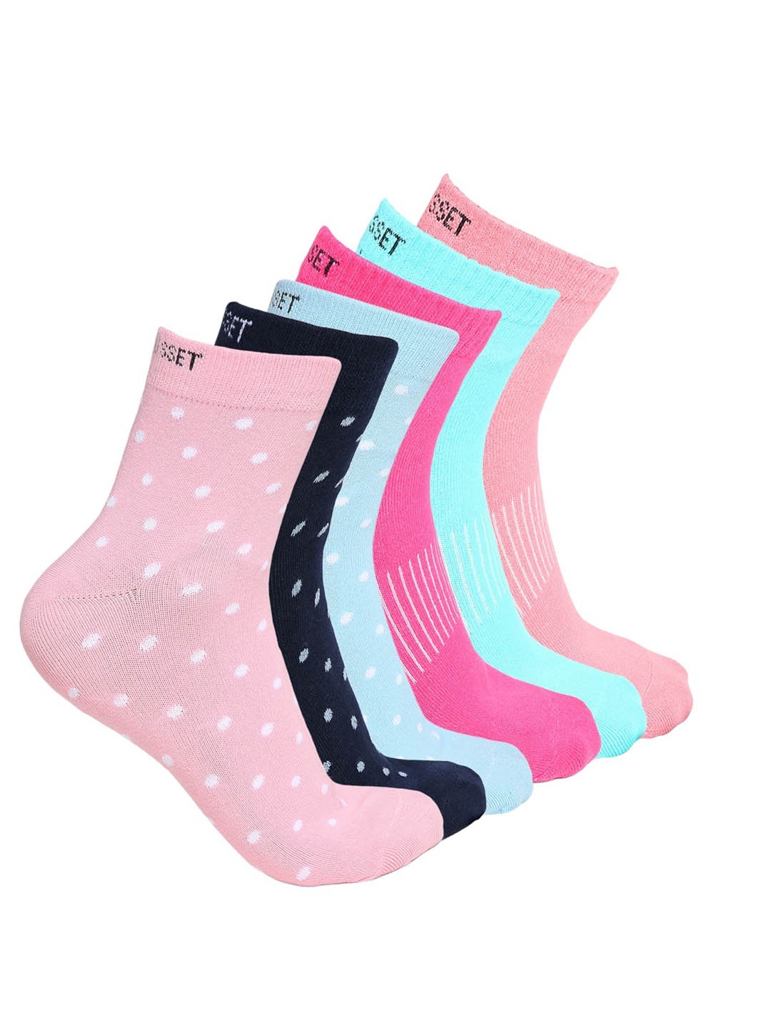 

CRUSSET Women Assorted Pack Of 6 Above Ankle Length Cotton Socks