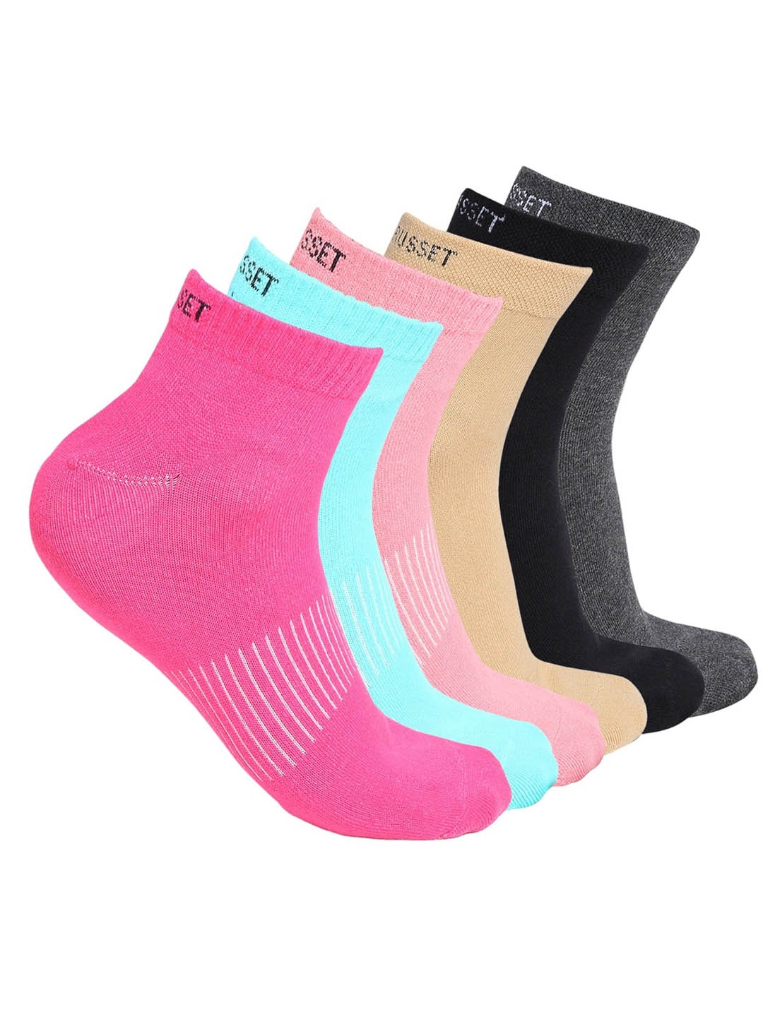 

CRUSSET Women Pack Of 6 Assorted Above Ankle-Length Socks