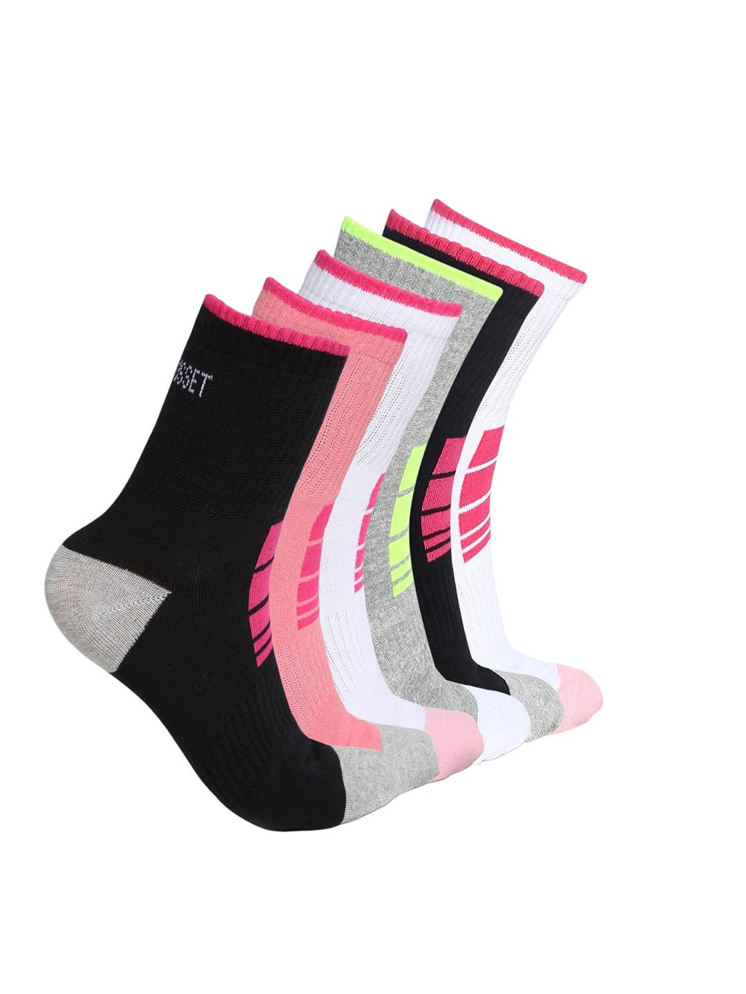 

CRUSSET Pack Of 6 Assorted Patterned Above Ankle-Length Socks