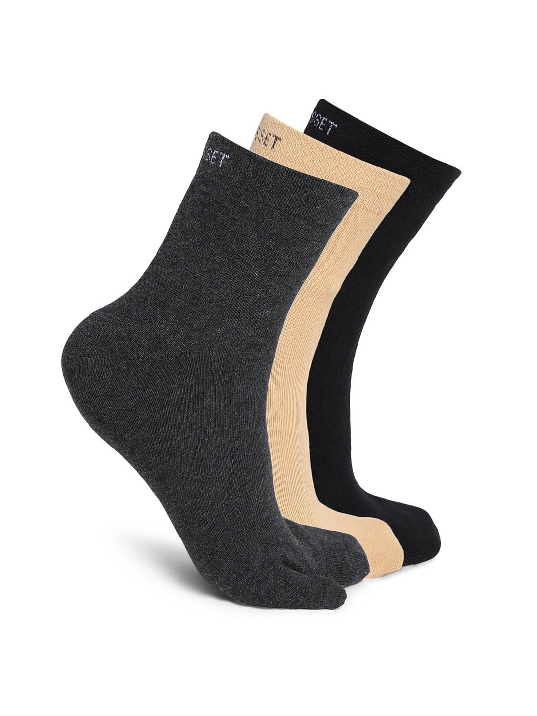 

CRUSSET Women Pack Of 3 Assorted Above Ankle-Length Socks