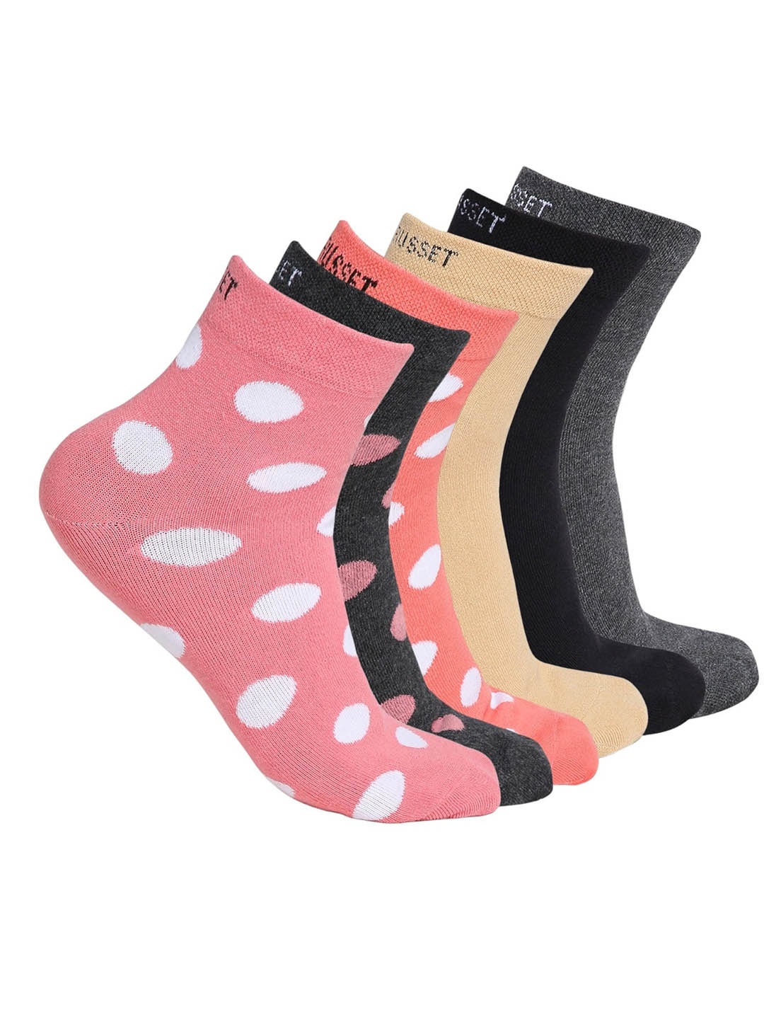 

CRUSSET Women Pack Of 6 Assorted Above Ankle-Length Socks