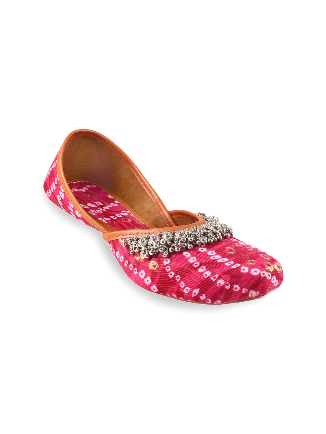 

Apratim Printed Embellished Ethnic Mojaris, Pink
