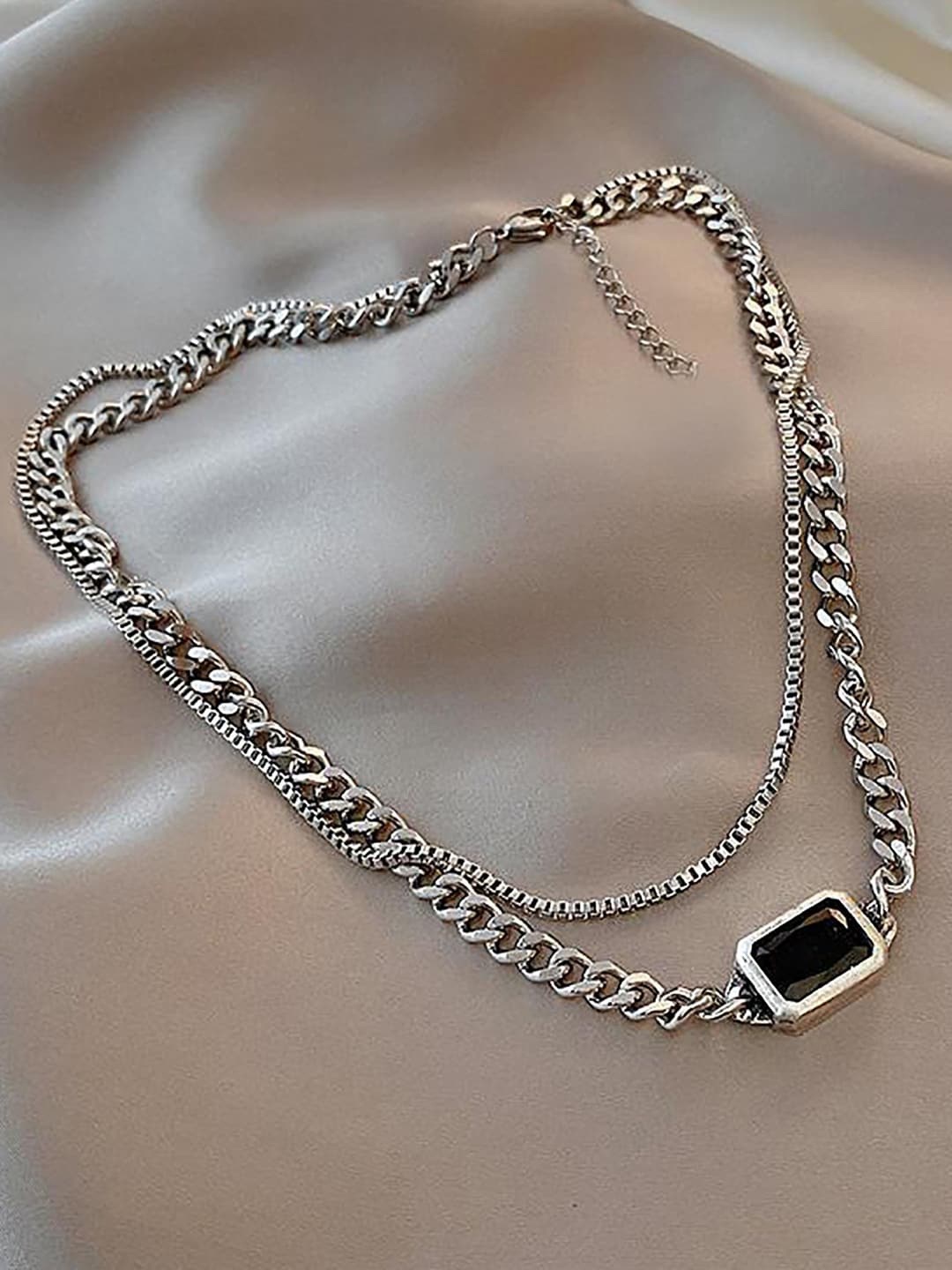 

FIMBUL Silver-Plated Double Layered Chain