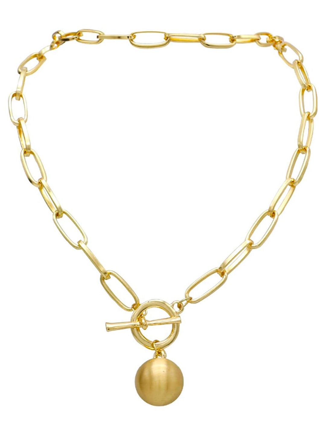

FIMBUL Gold-Toned Round Ball Toggle Necklace Ball Link Chain