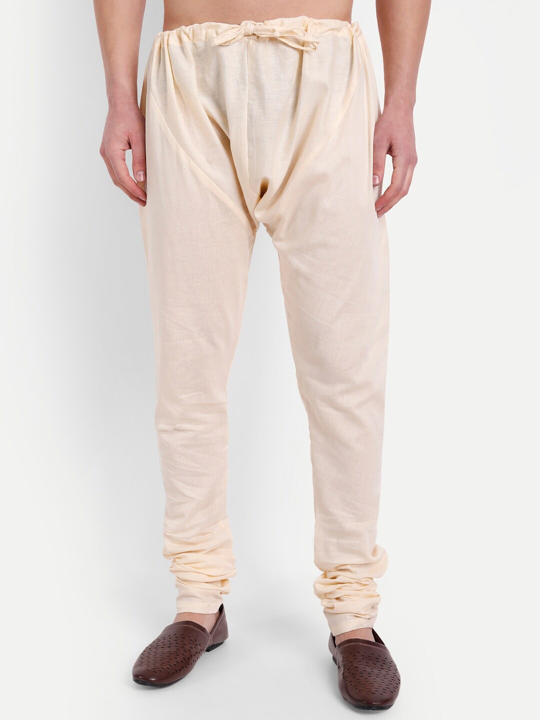 

Aashima Wahal Men Straight Fit Cotton Churidar, Beige