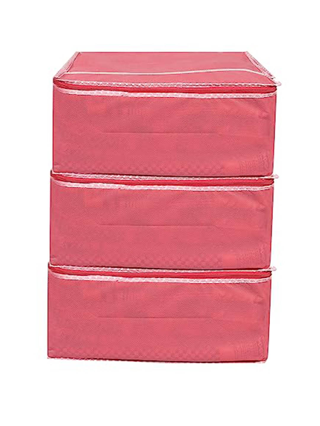 

Perpetual Pink 3 Pieces Saree Pink Organisers With Zip