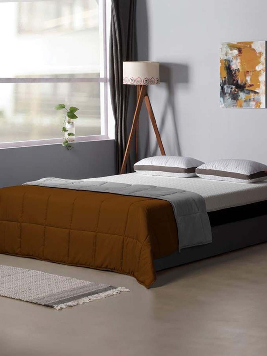 

Black gold Brown & Grey Mild Winter 233 GSM Single Bed Comforter