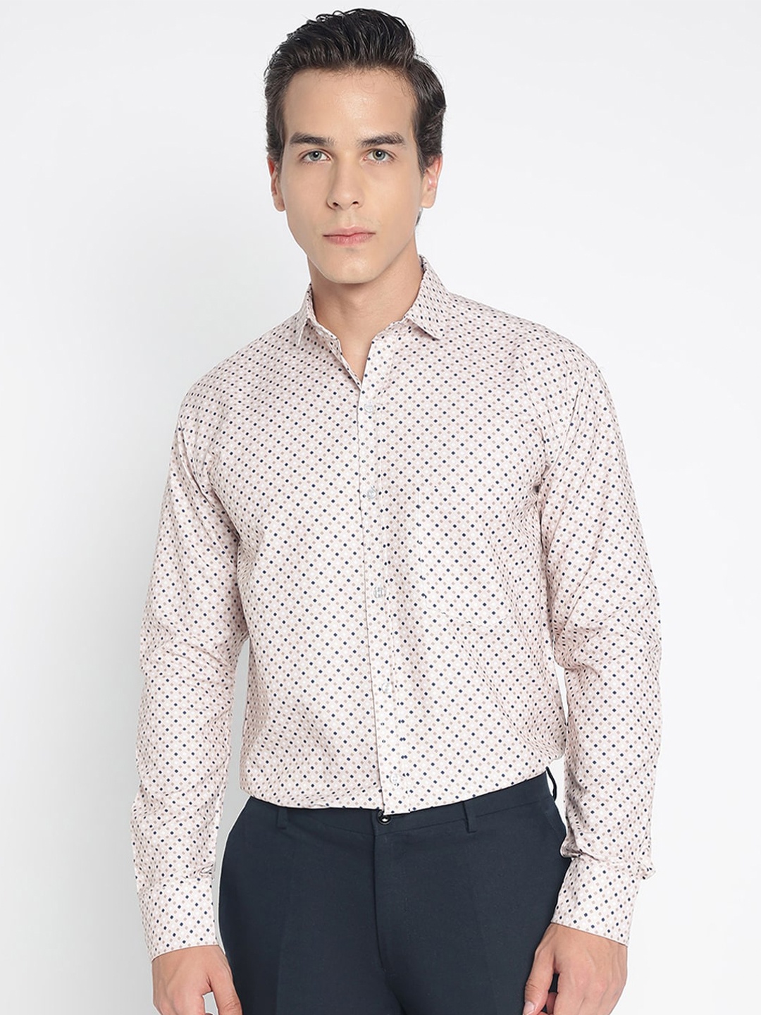 

COLORWINGS Comfort Slim Fit Printed Formal Shirt, White