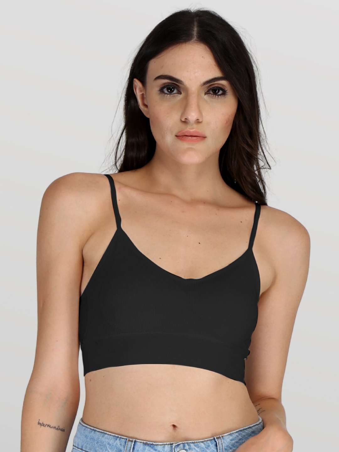 

EZLOOT Full Coverage Lightly Padded All Day Comfort Everyday Bra, Black