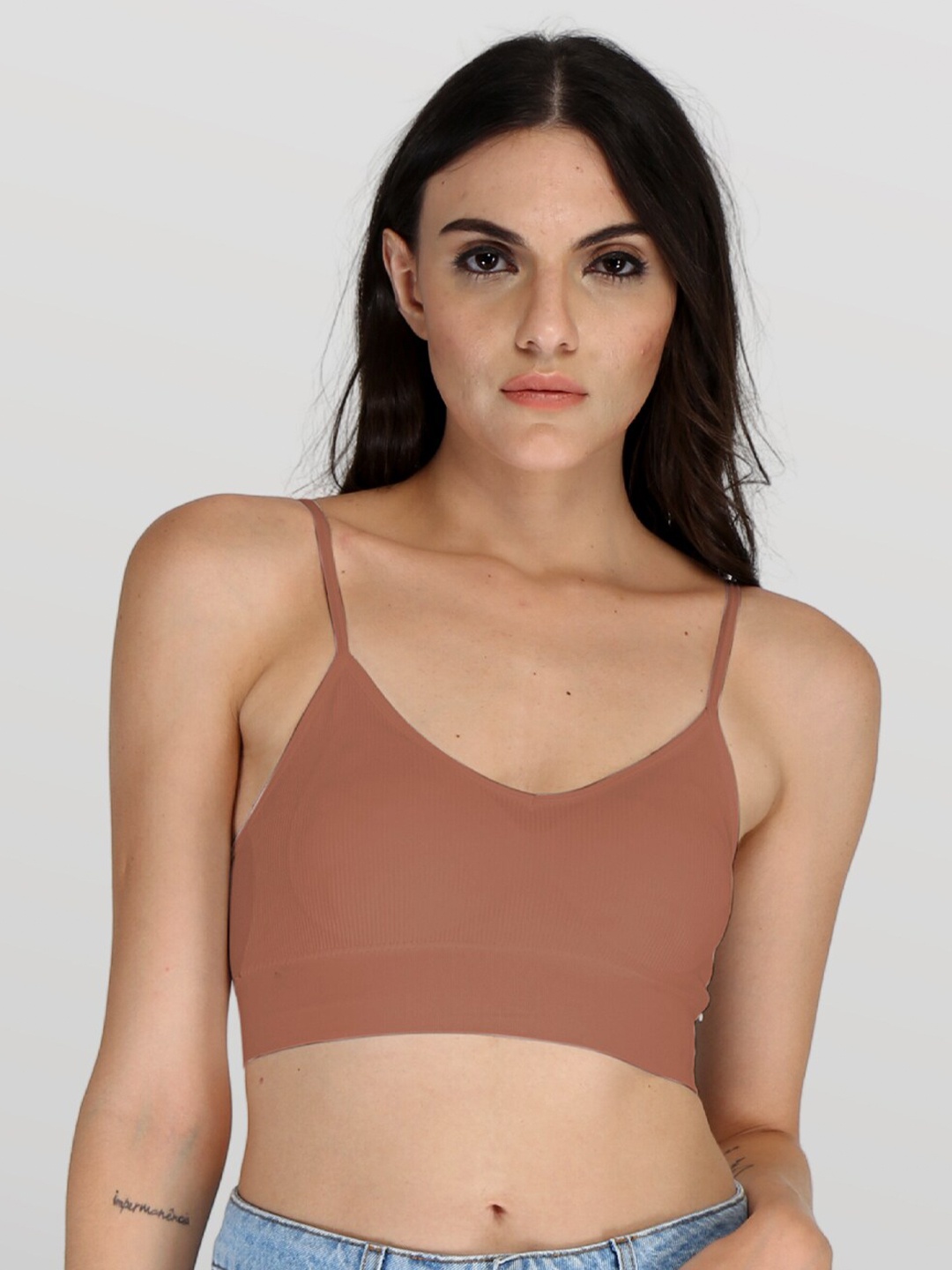 

EZLOOT Full Coverage Lightly Padded All Day Comfort Everyday Bra, Brown