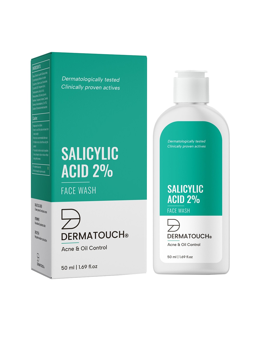 

Dermatouch Salicylic Acid 2% Face Wash with Vitamin E & Zinc PCA - 50 ml, Green