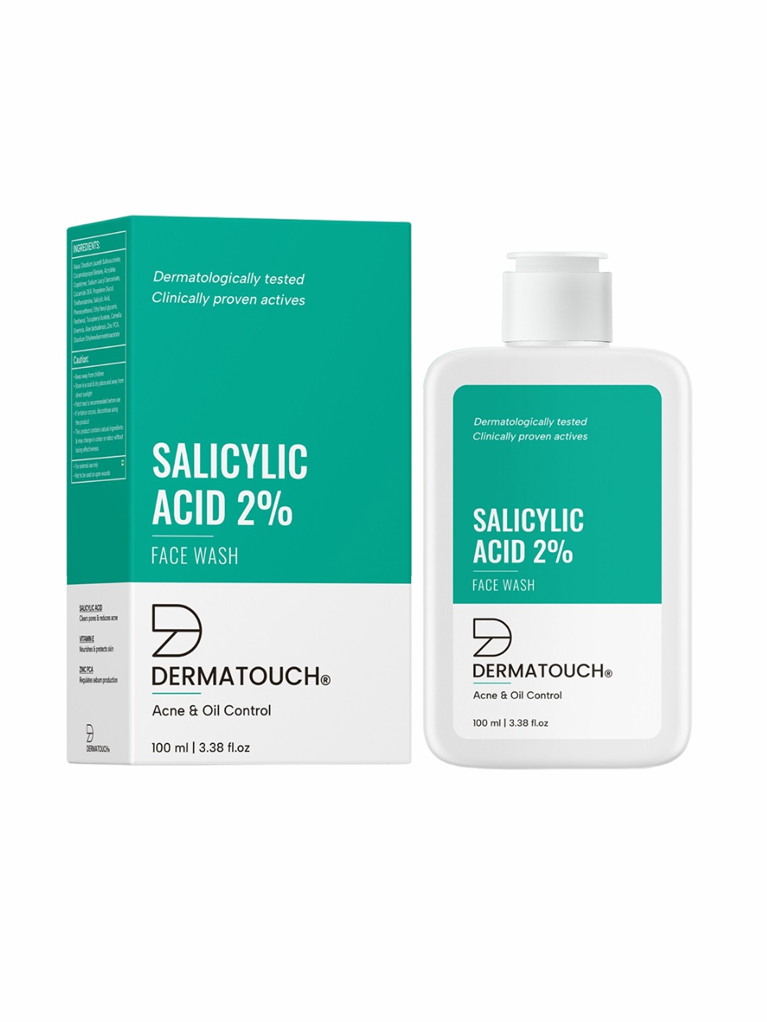 

Dermatouch Salicylic Acid 2% Face Wash with Vitamin E & Zinc PCA - 100 ml, Green