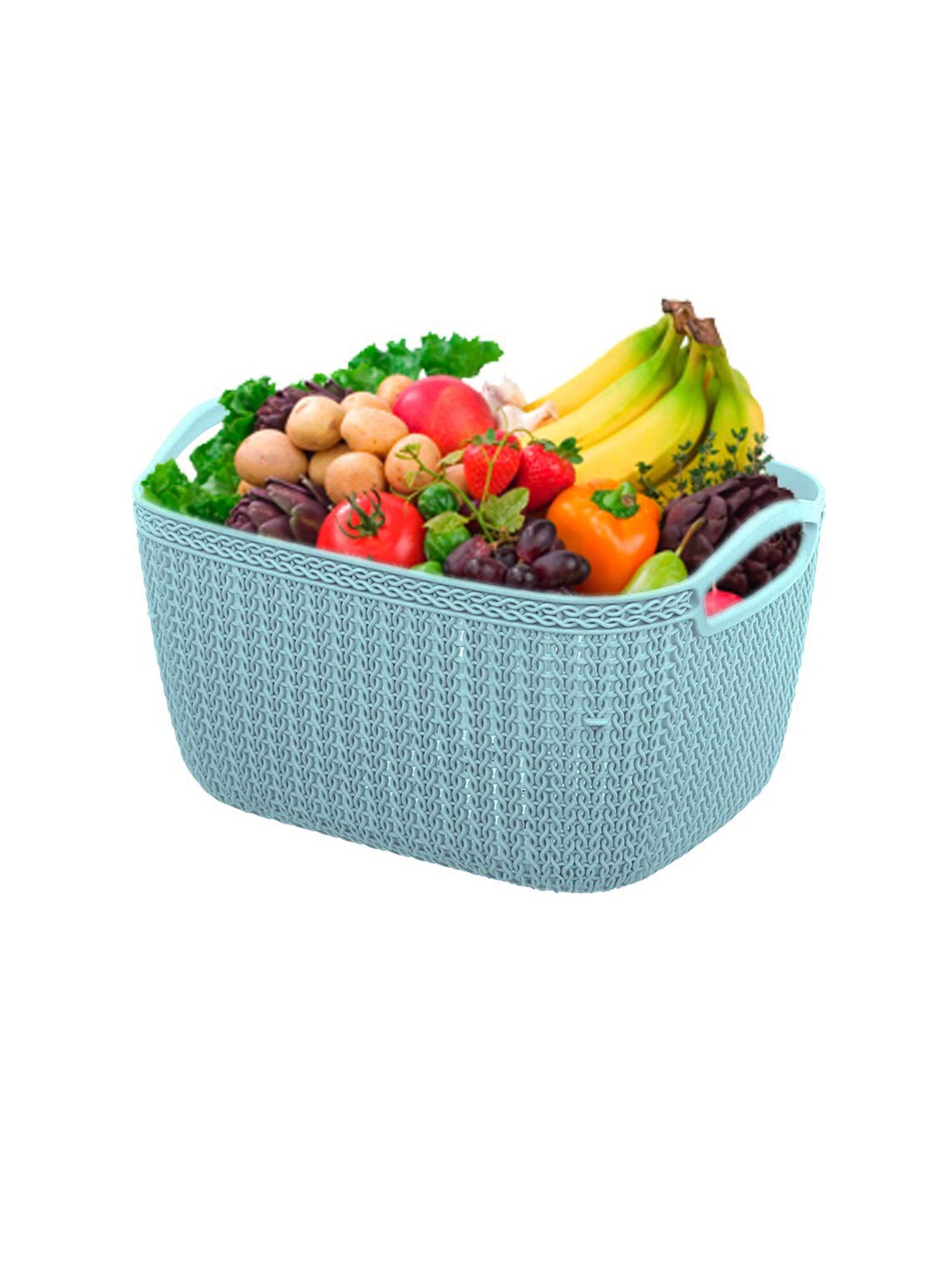 

Kuber Industries Blue & Grey 2 Pieces Flexible Storage Baskets