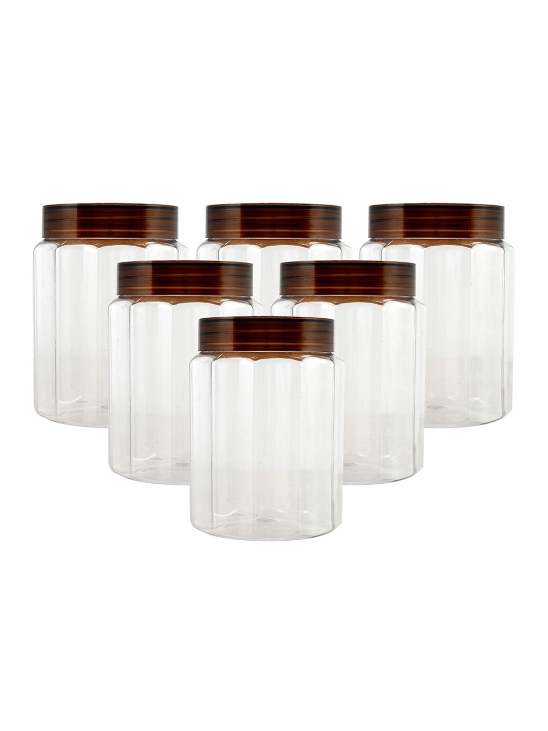 

Kuber Industries Brown 6 Pieces Plastic Kitchen Container Set With Airtight Lid 500ml